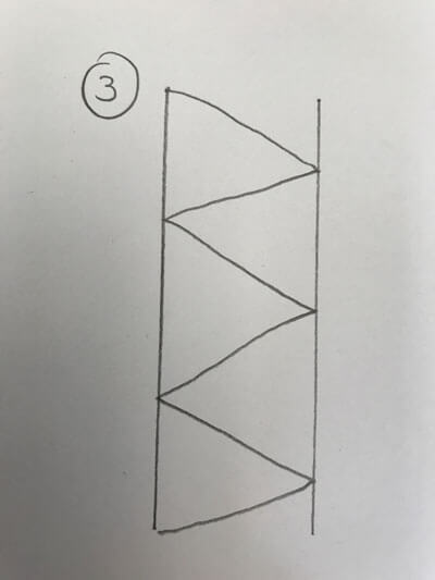 three triangles side by side pattern