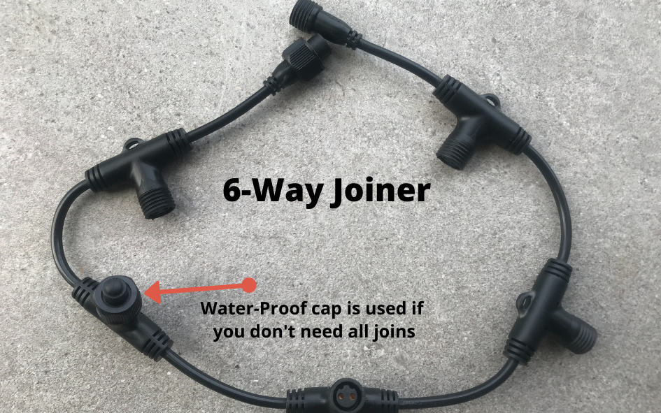 6 Way Joiner for Fairy lights with waterproof cap