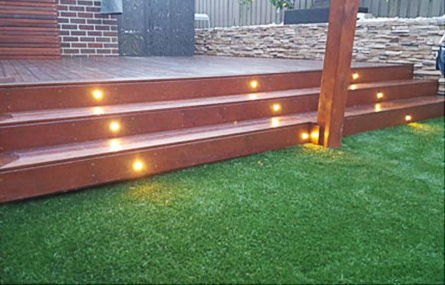 lights installed into deck lights