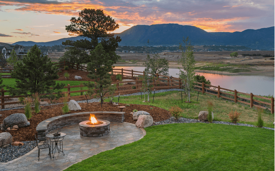 fire pit and the beautiful view